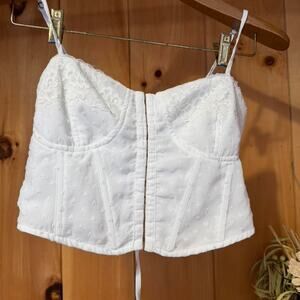 Corset, Lace & Swiss-Dot, Lace-Up Back  WINTER WHITE --LA HEARTS